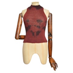 2000’s PLEIN SUD Vintage Burgundy Cinnamon Red Woven Knit Crop Top