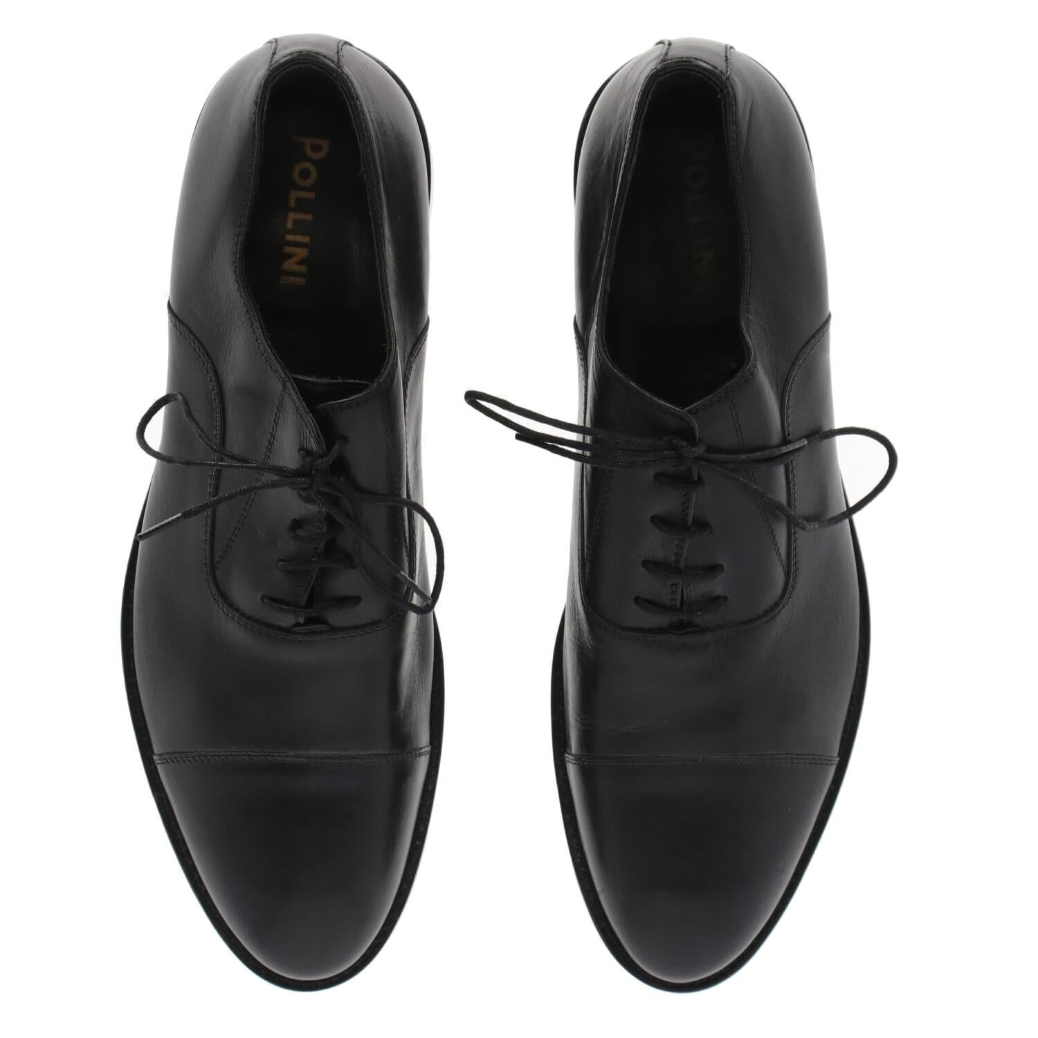 2000s Pollini Black Leather Oxford Shoes 2