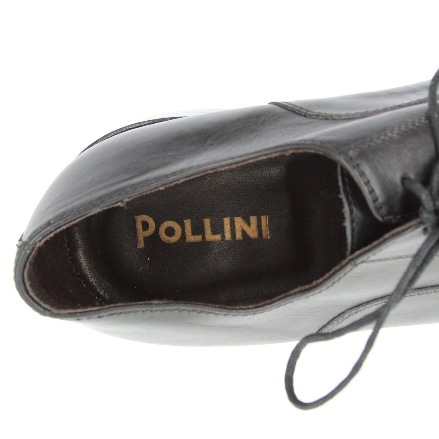 2000s Pollini Black Leather Oxford Shoes For Sale 2