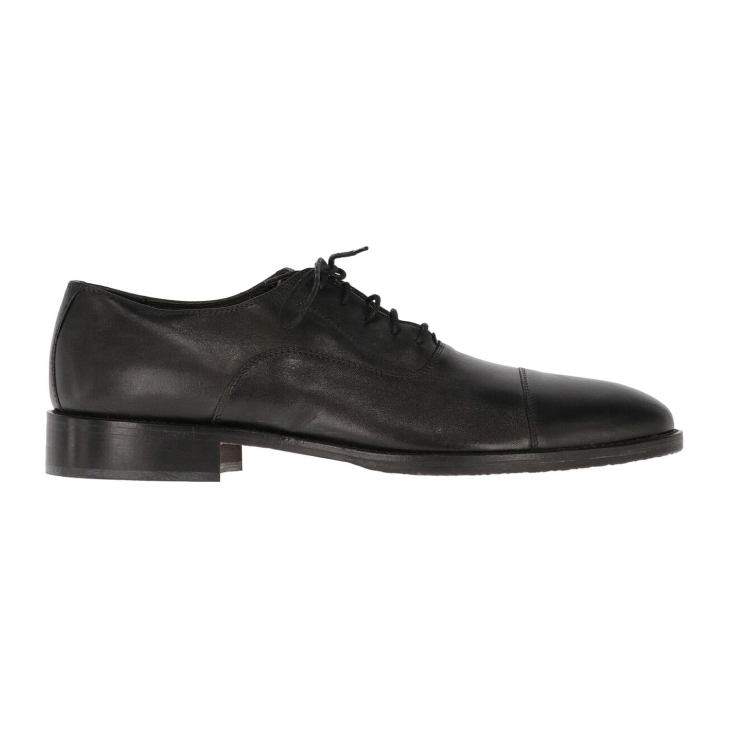 2000s Pollini Black Leather Oxford Shoes For Sale