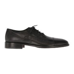 2000s Pollini Black Leather Oxford Shoes