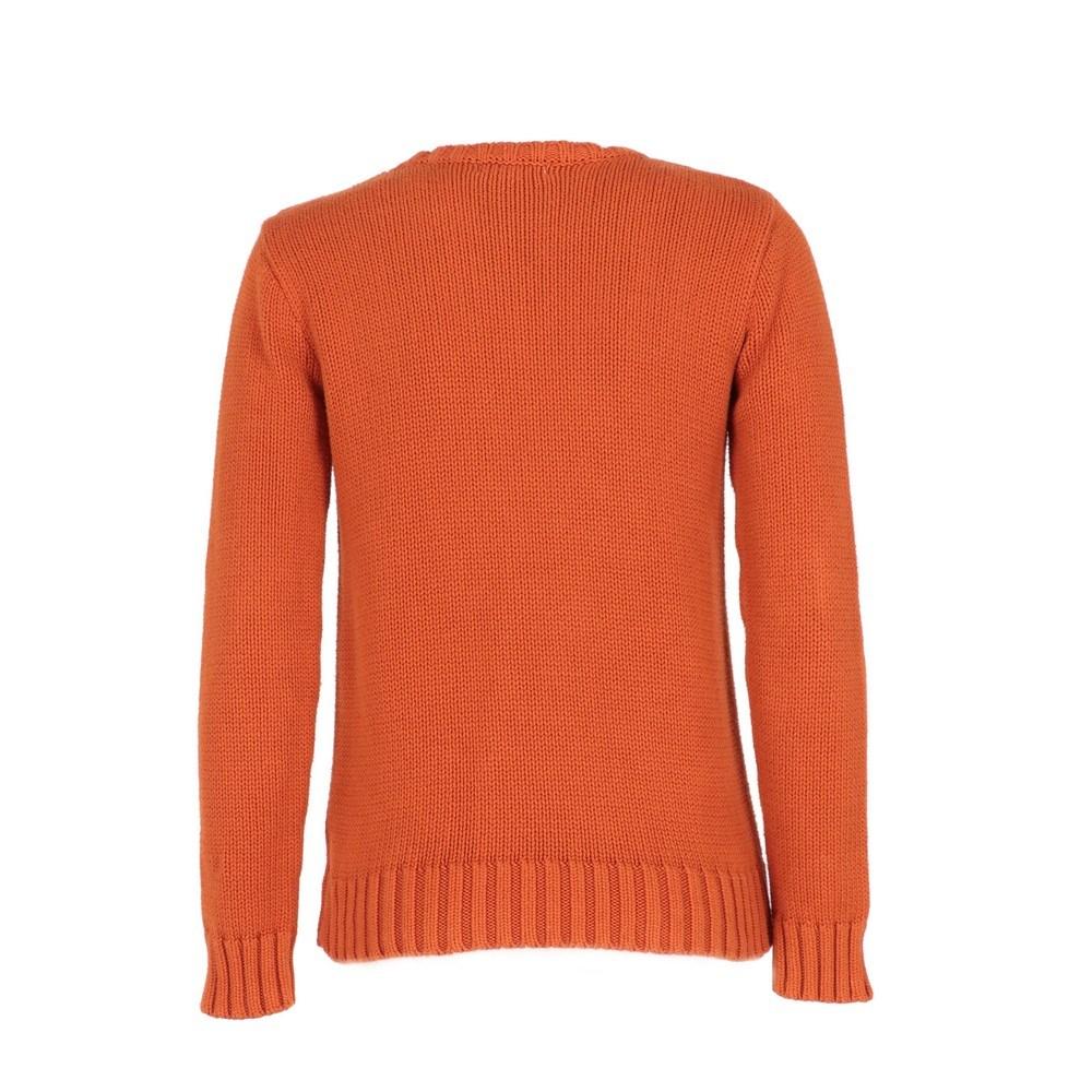  Polo by Ralph Lauren crew-neck orange cotton pullover. Embroidered American flag and “RL” initials. Ribbed cuffs and bottoms.

Size: L

Flat measurements
Height: 57 cm
Bust: 41 cm
Shoulders: 47 cm
Sleeves: 57 cm

Product code: X0395

Composition: