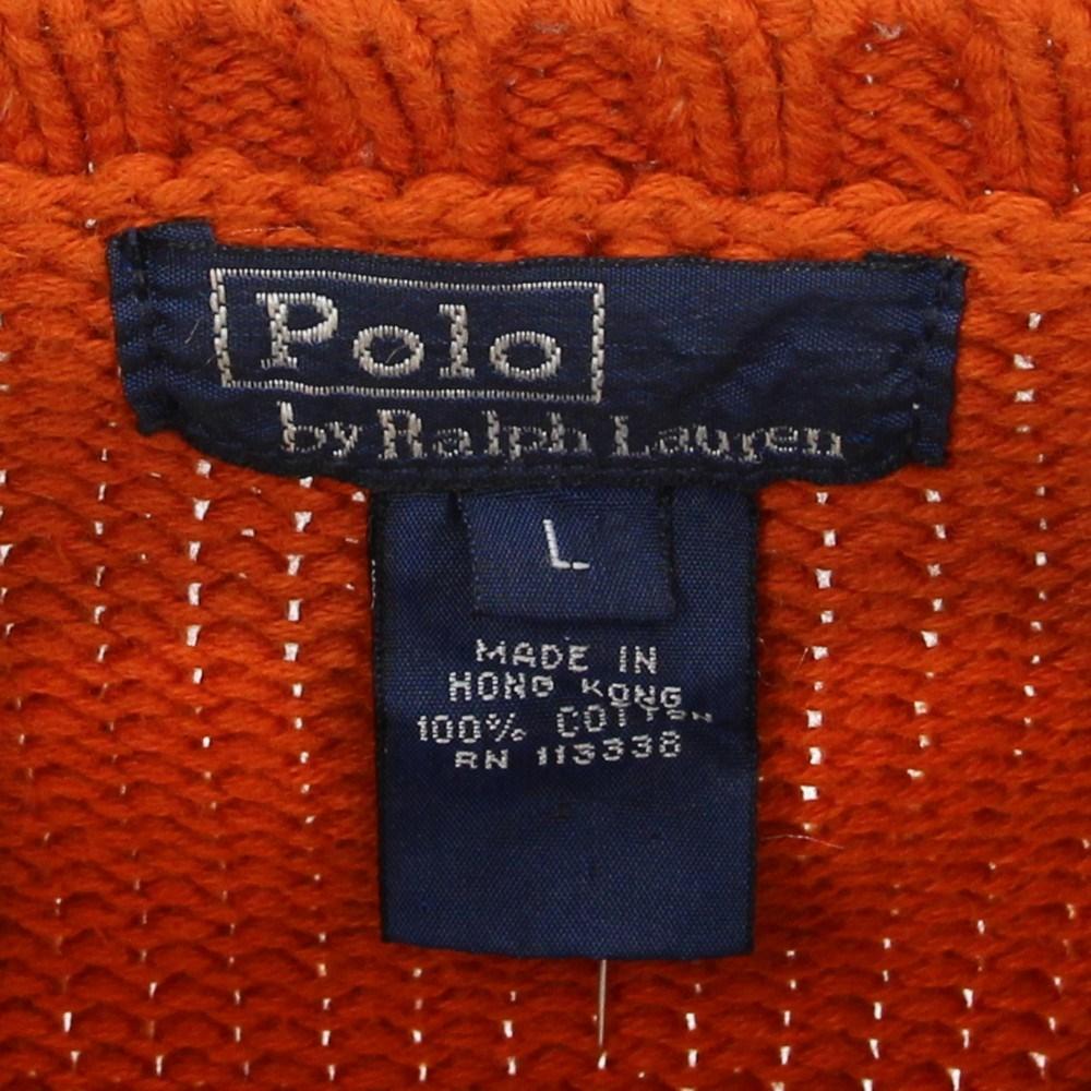 Orange 2000s Polo by Ralph Lauren crew-neck orange cotton pullover For Sale