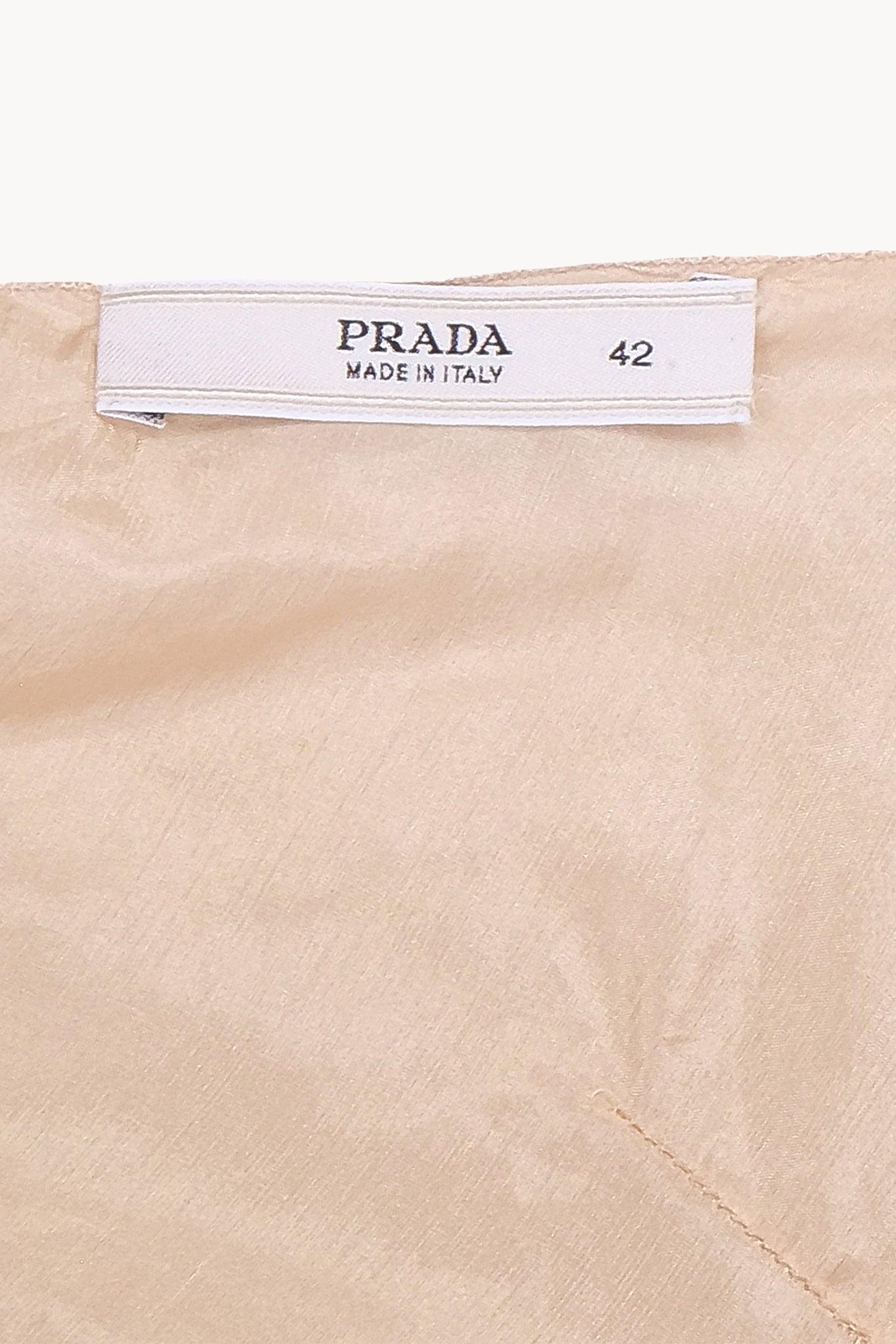 Women's 2000s Prada Beige Pleated Tank