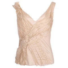 2000s Prada Beige Pleated Tank