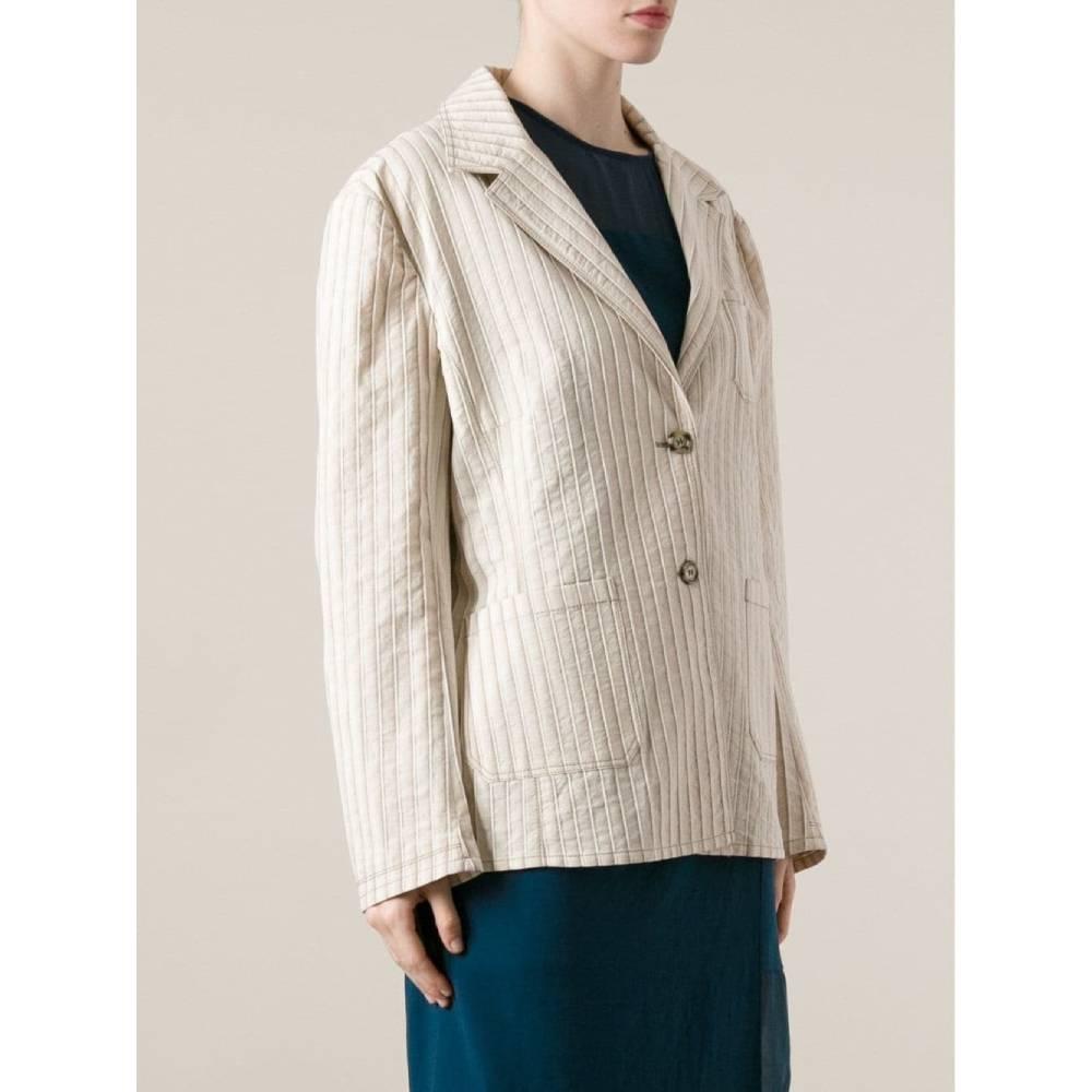 2000s Prada Beige Striped Jacket In Excellent Condition In Lugo (RA), IT