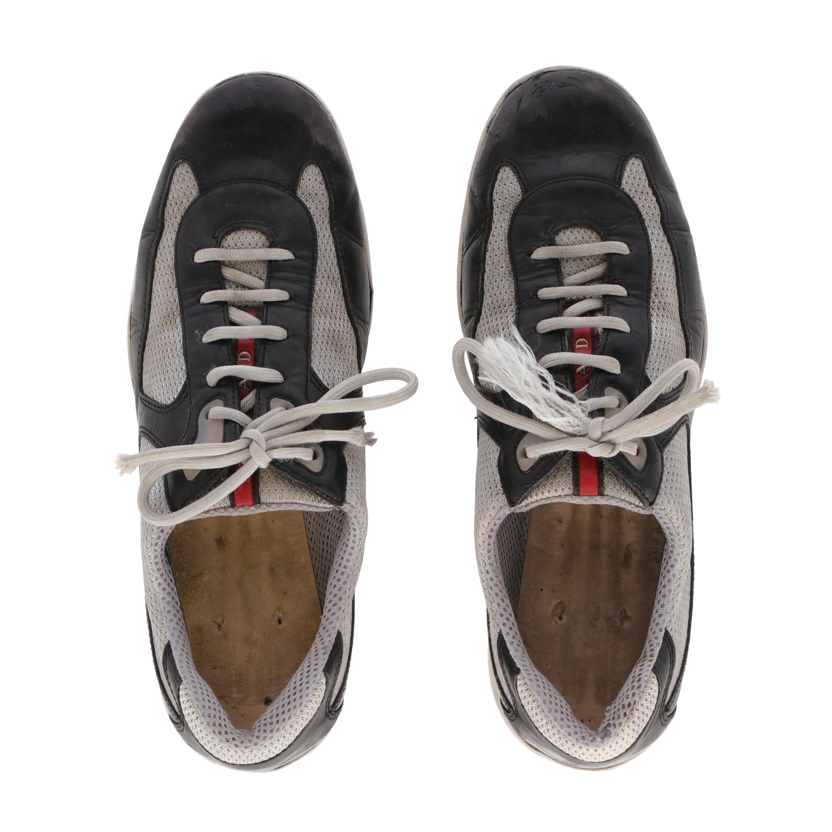 Gray 2000s Prada Bicolor Lace-up Shoes For Sale