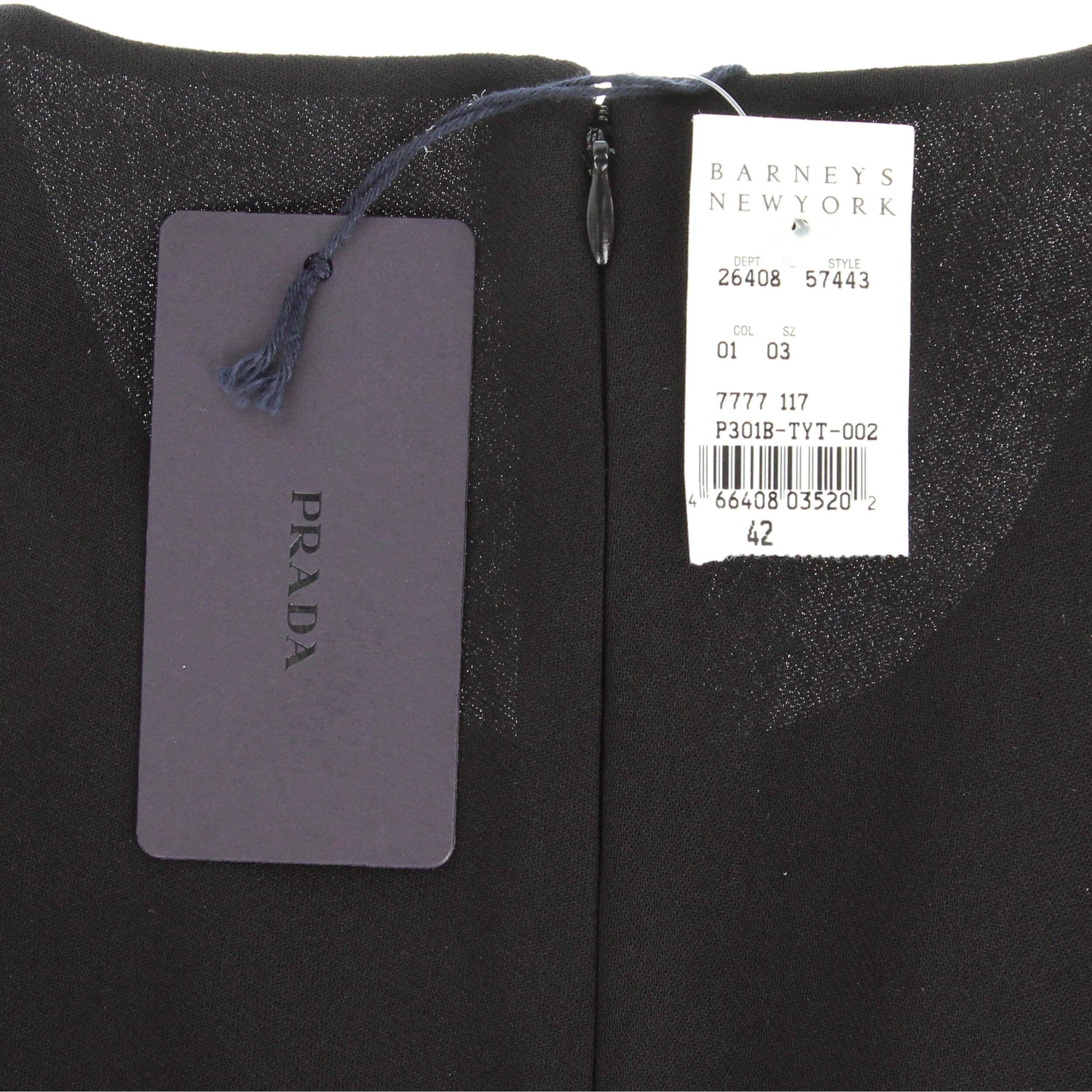 2000s Prada Black Bow Detail Dress 1