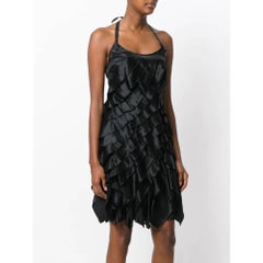 2000er Prada Schwarzes mehrlagiges Kleid