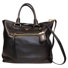 2000s Prada Black Leather 2-Way Bag