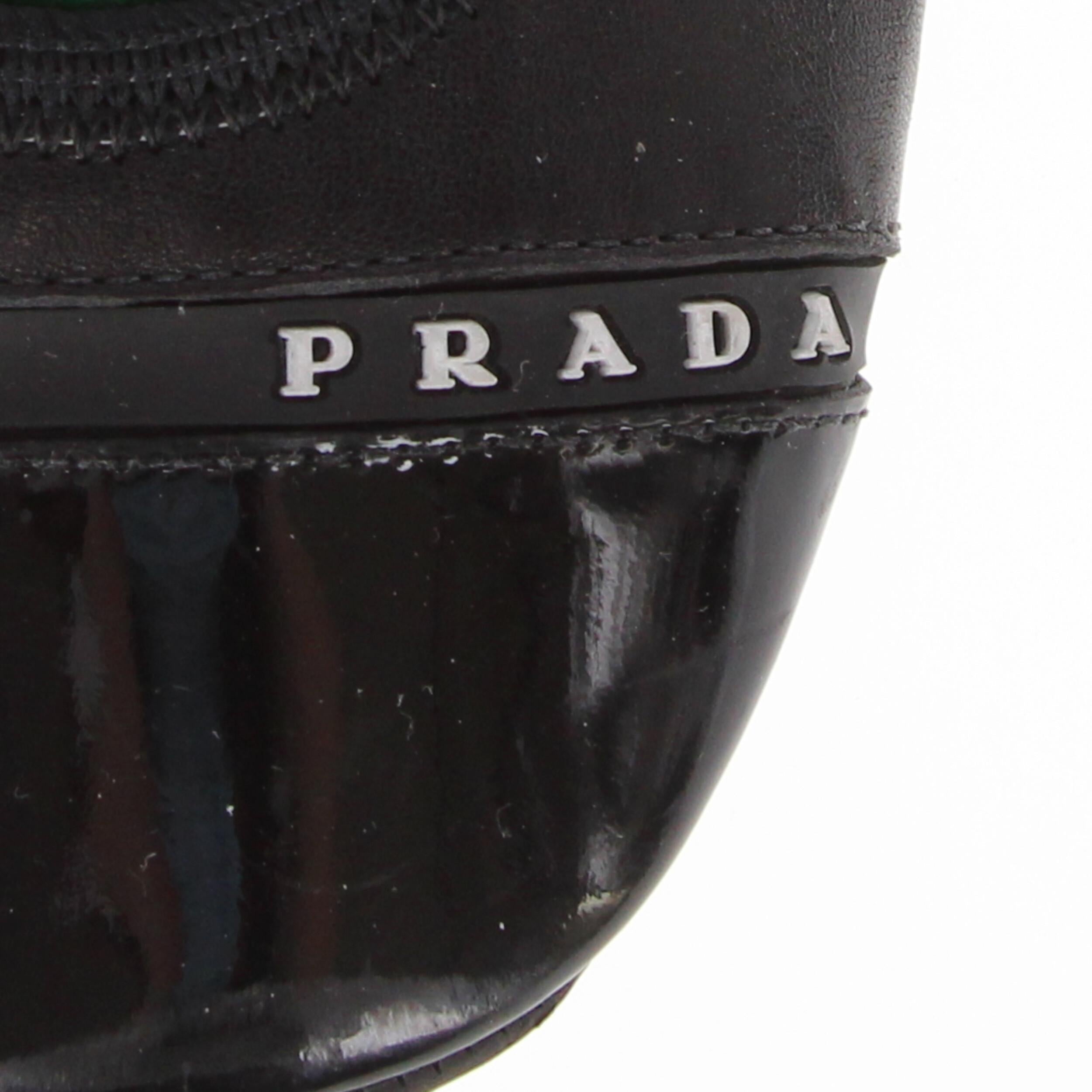 2000s Prada Black Leather Ballet Flats 2