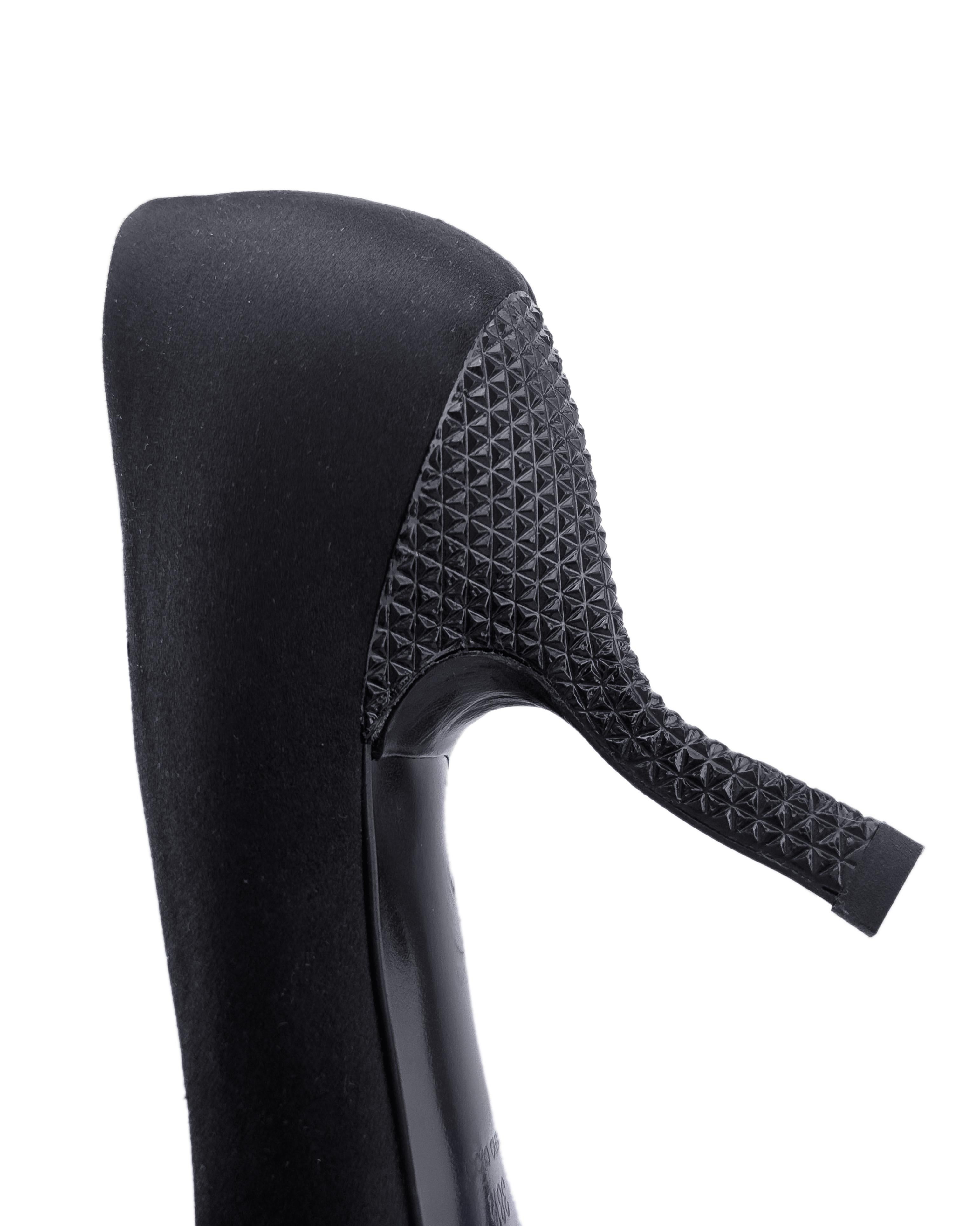 2000s Prada Black Satin Pumps with Jewels and Studded Heels For Sale 2