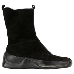 2000s Prada Black Suede Boots