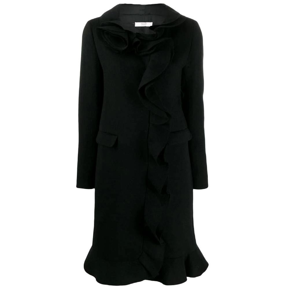 2000s Prada Black Wool Coat