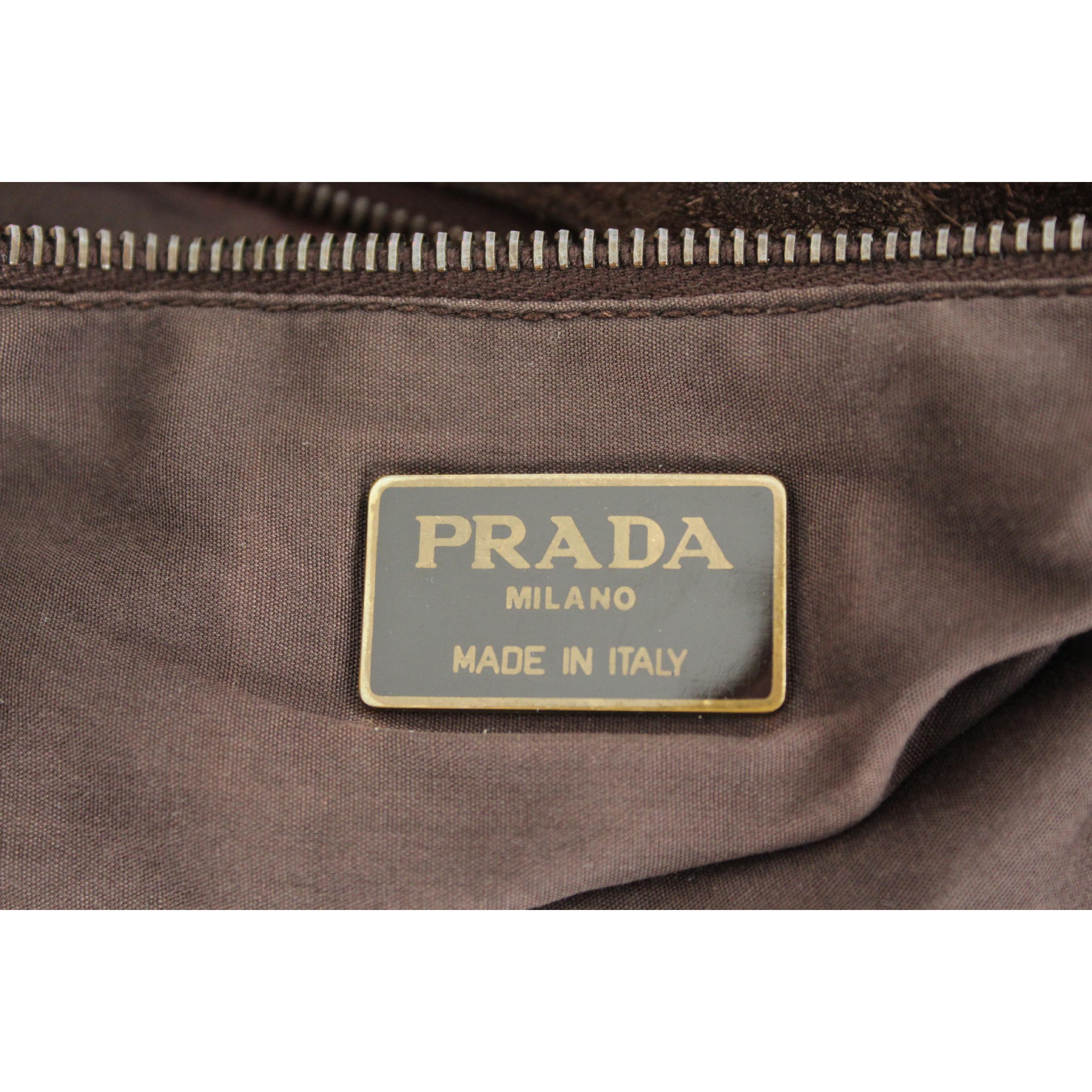 2000s Prada Brown Leather Suede Vintage Handbag Shopper 5