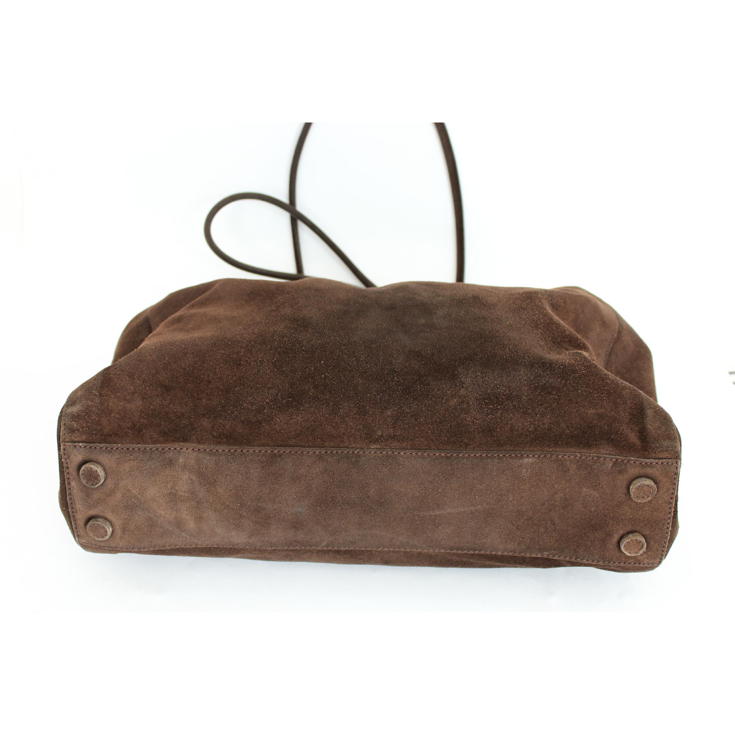 2000s Prada Brown Leather Suede Vintage Handbag Shopper 3