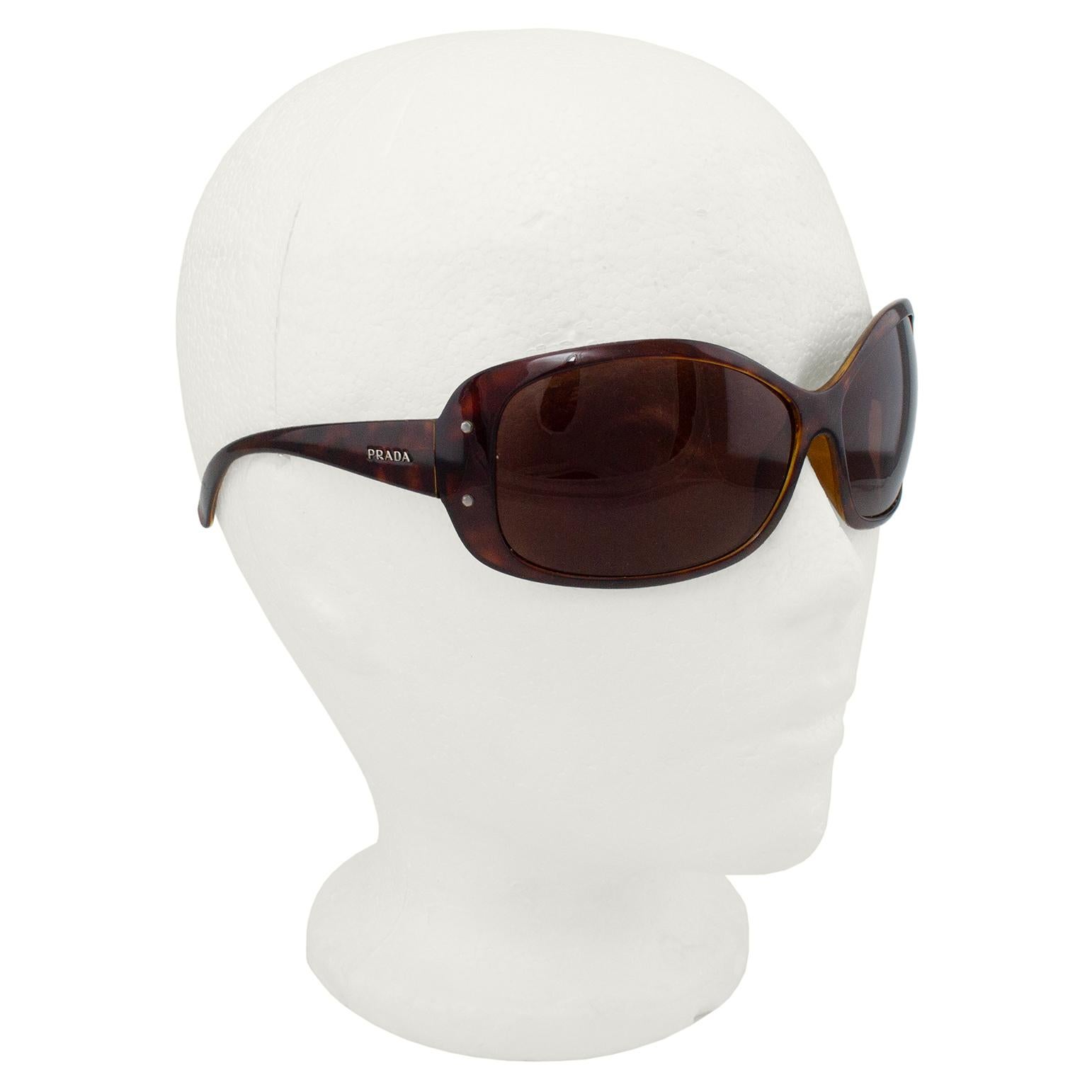2000s Prada Brown Tortoiseshell Sunglasses  1