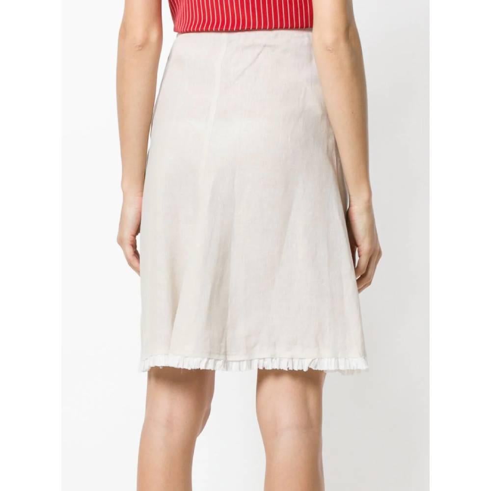 Gray 2000s Prada Flared Skirt