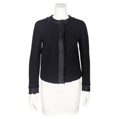 Used 2000's Prada Jacket with Silk Trim and Fringe