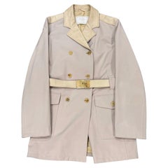 2000s Prada leather 
nylon hybrid coat