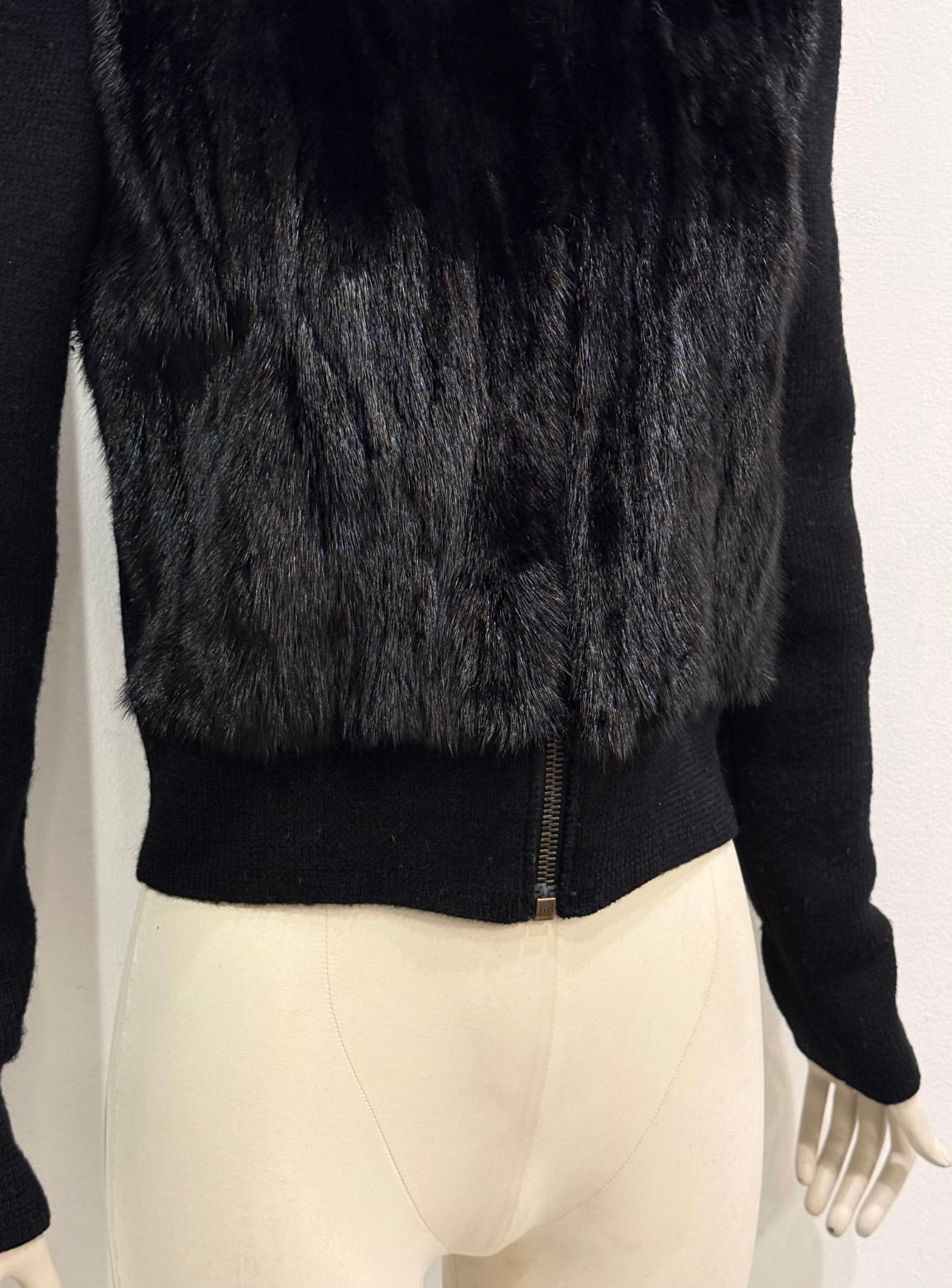 cardigan en fourrure de vison Prada des années 2000 Excellent état - En vente à Milano, Lombardia