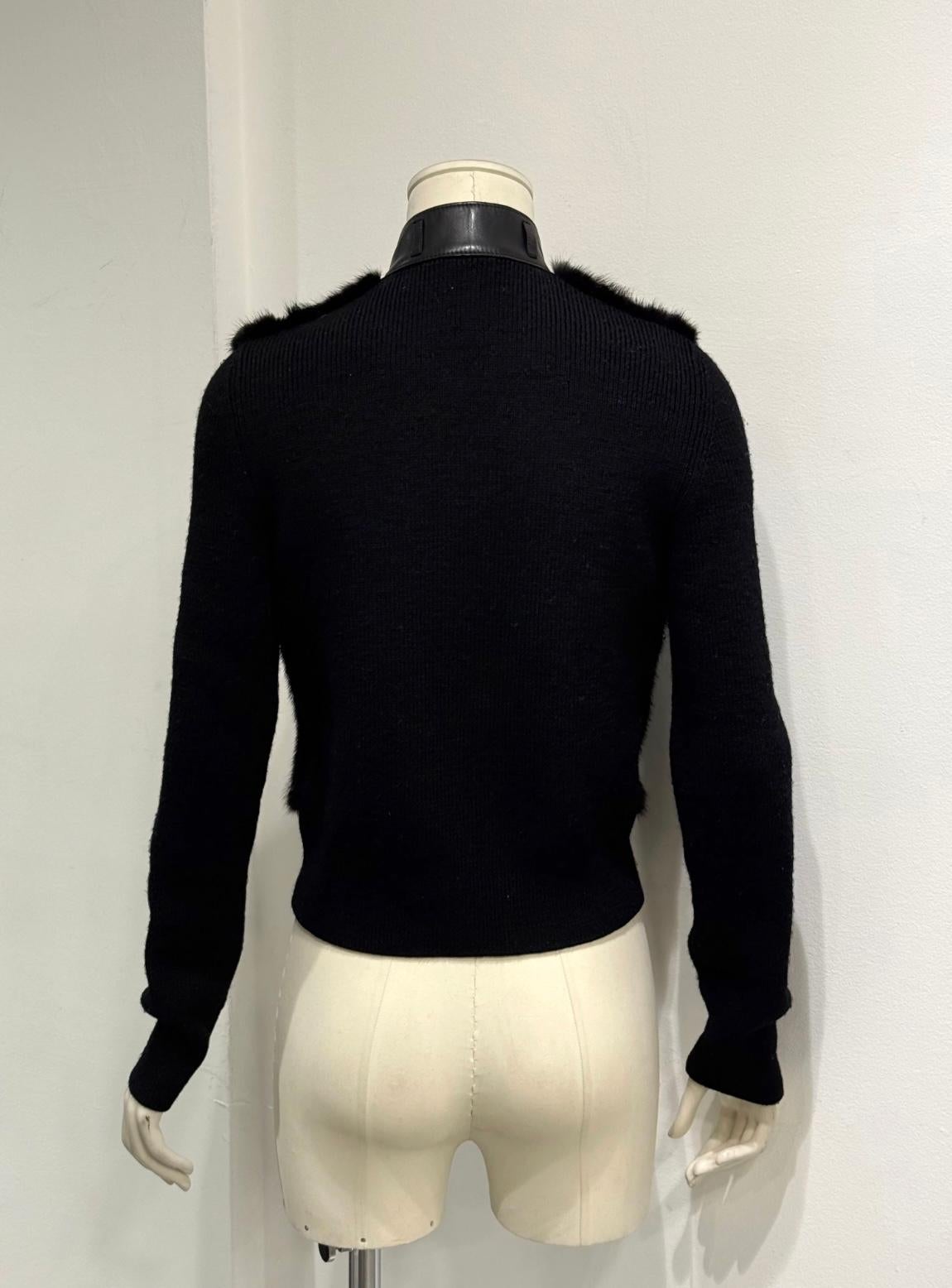 cardigan en fourrure de vison Prada des années 2000 en vente 3