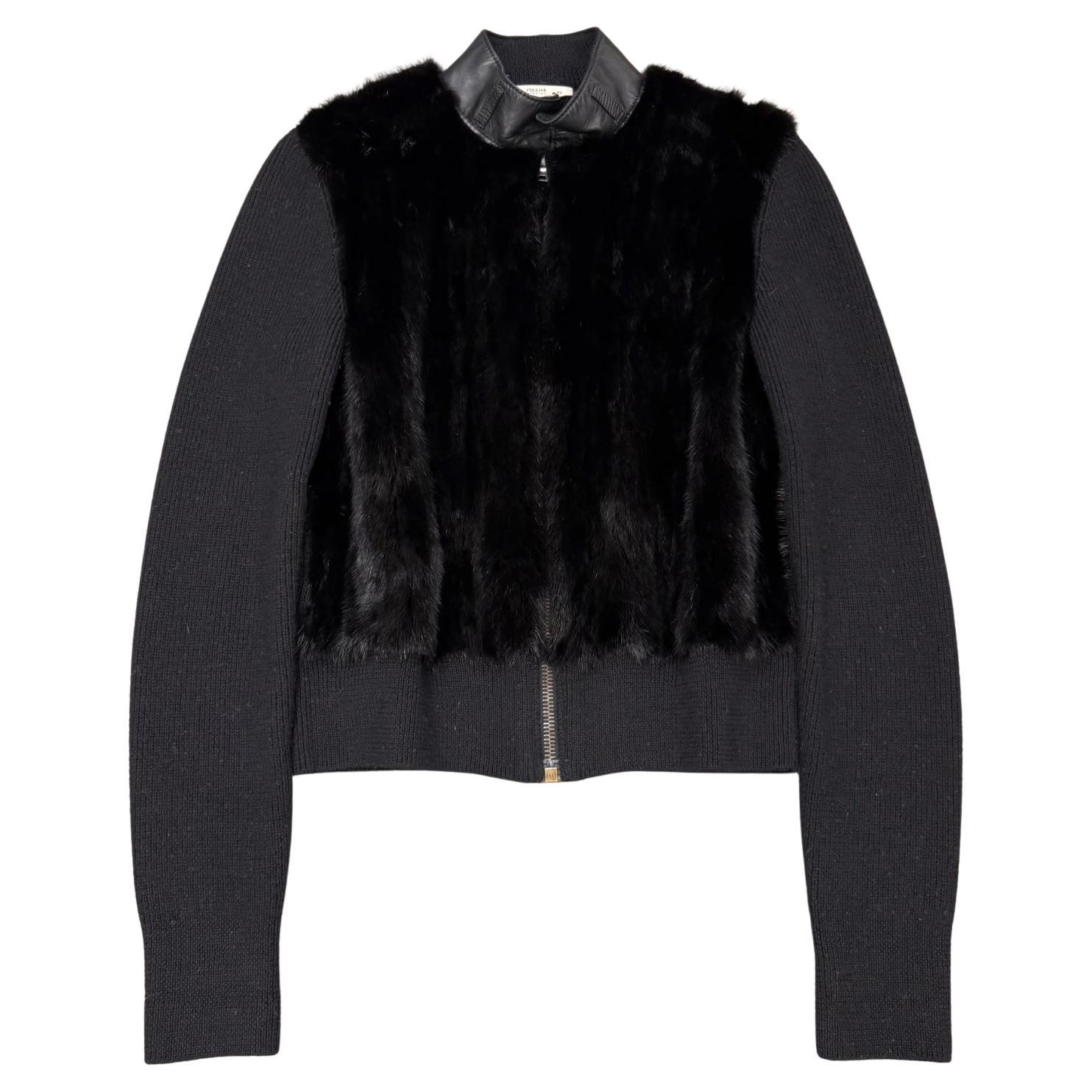 2000s Prada mink fur cardigan