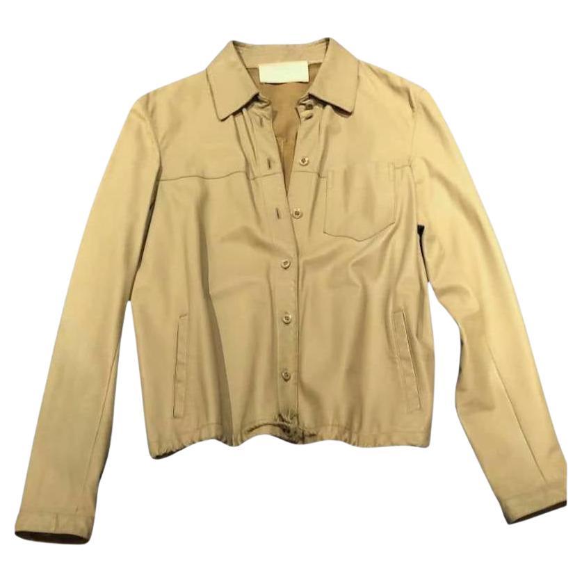 2000s Prada Nappa Leather Shirt Blazer  For Sale