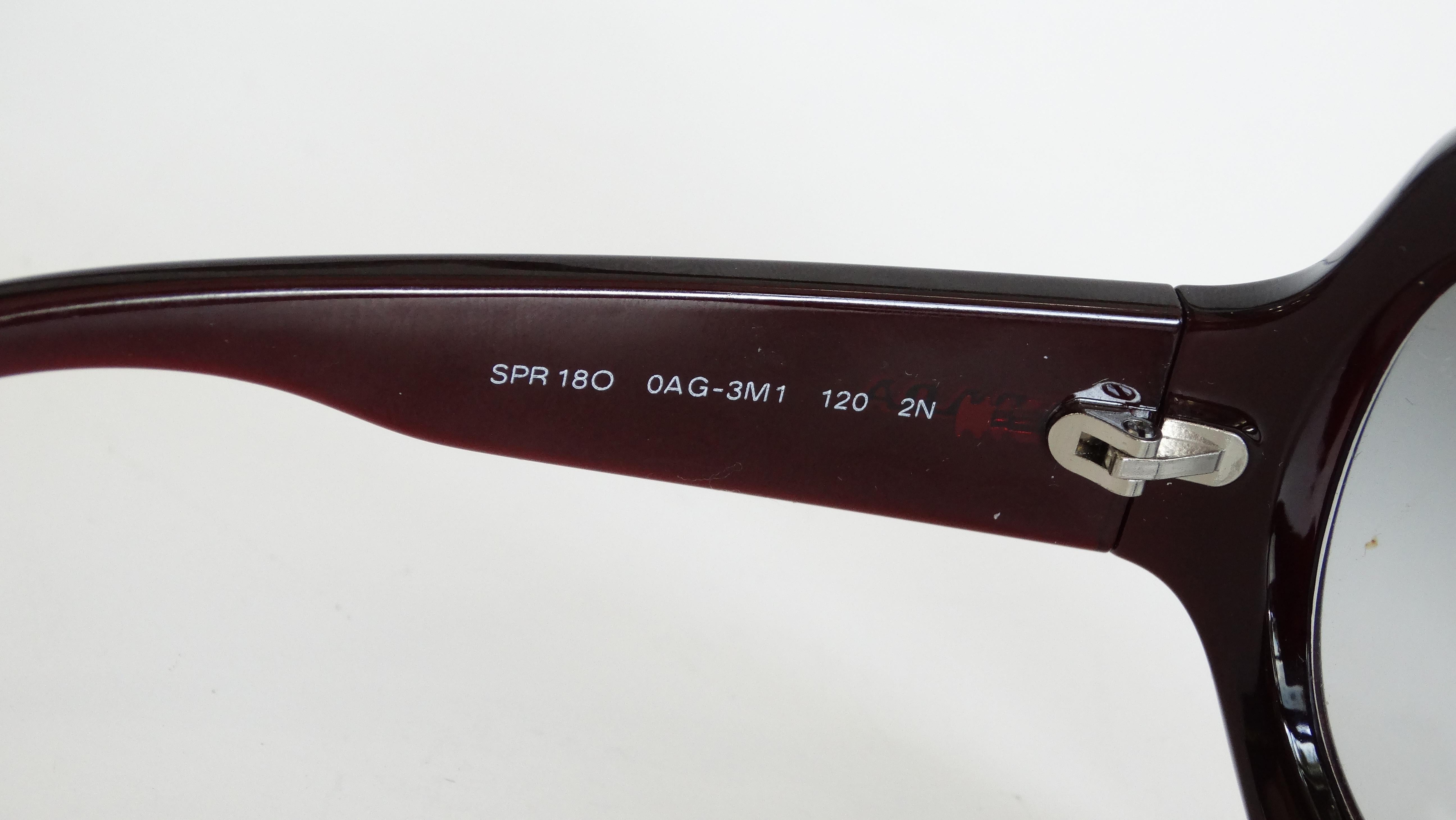 Prada 2000s Oversized Deep Maroon Shield Sunglasses In Good Condition In Scottsdale, AZ