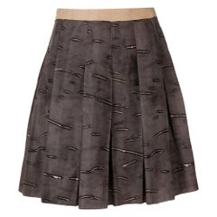 2000s Prada Pleated Brown Skirt