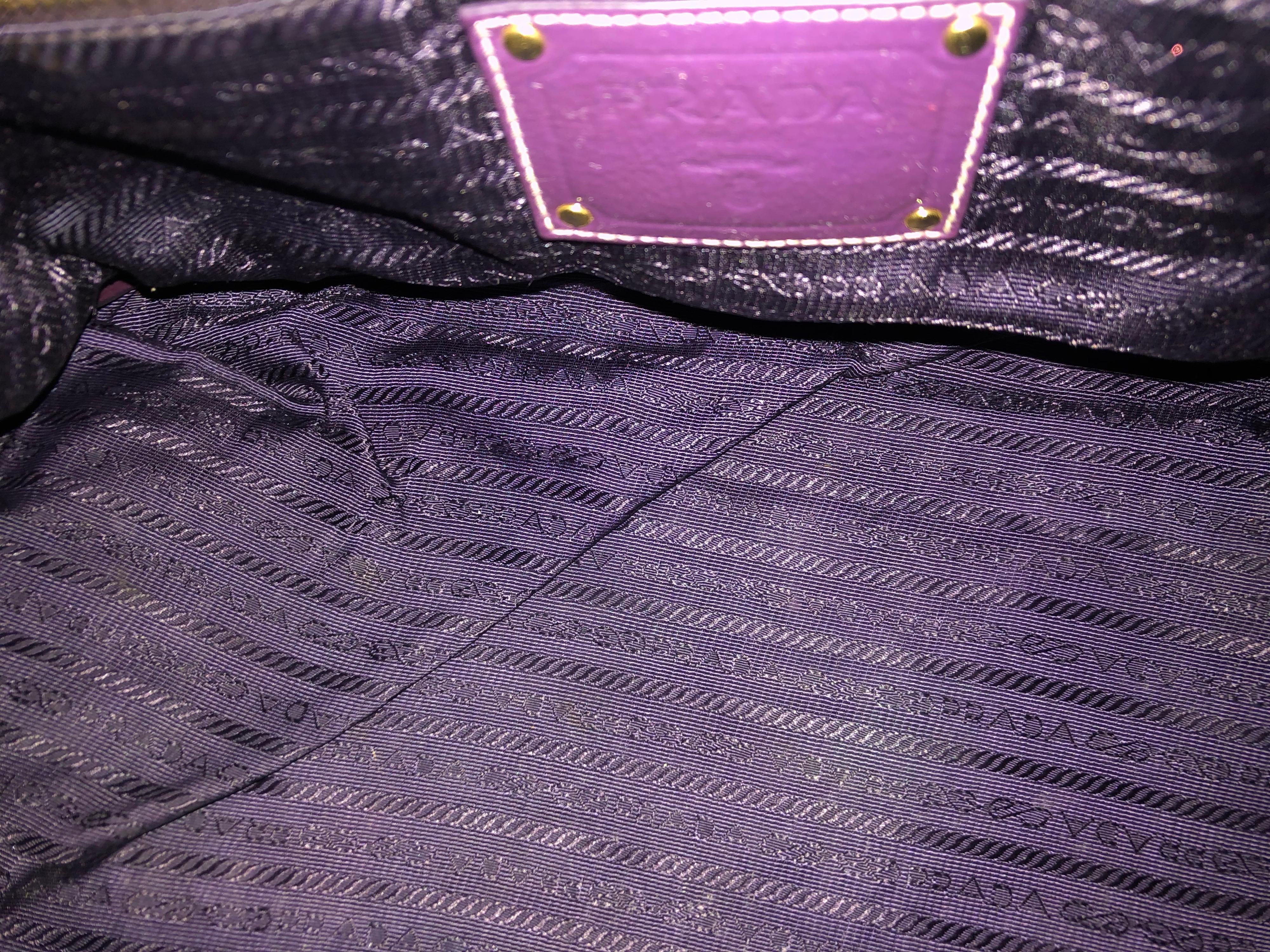 2000s Prada Purple Bandoliera Tessuto Nylon Purple Handle Bag 3