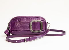 2000s Prada Purple Leather Crossbody Bag Clutch