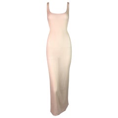 2000's Prada Sheer Nude Silk Long Slip Dress