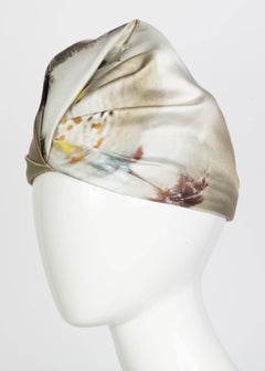 Prada Silk Printed Limited Edition Turban Hat, 2000s