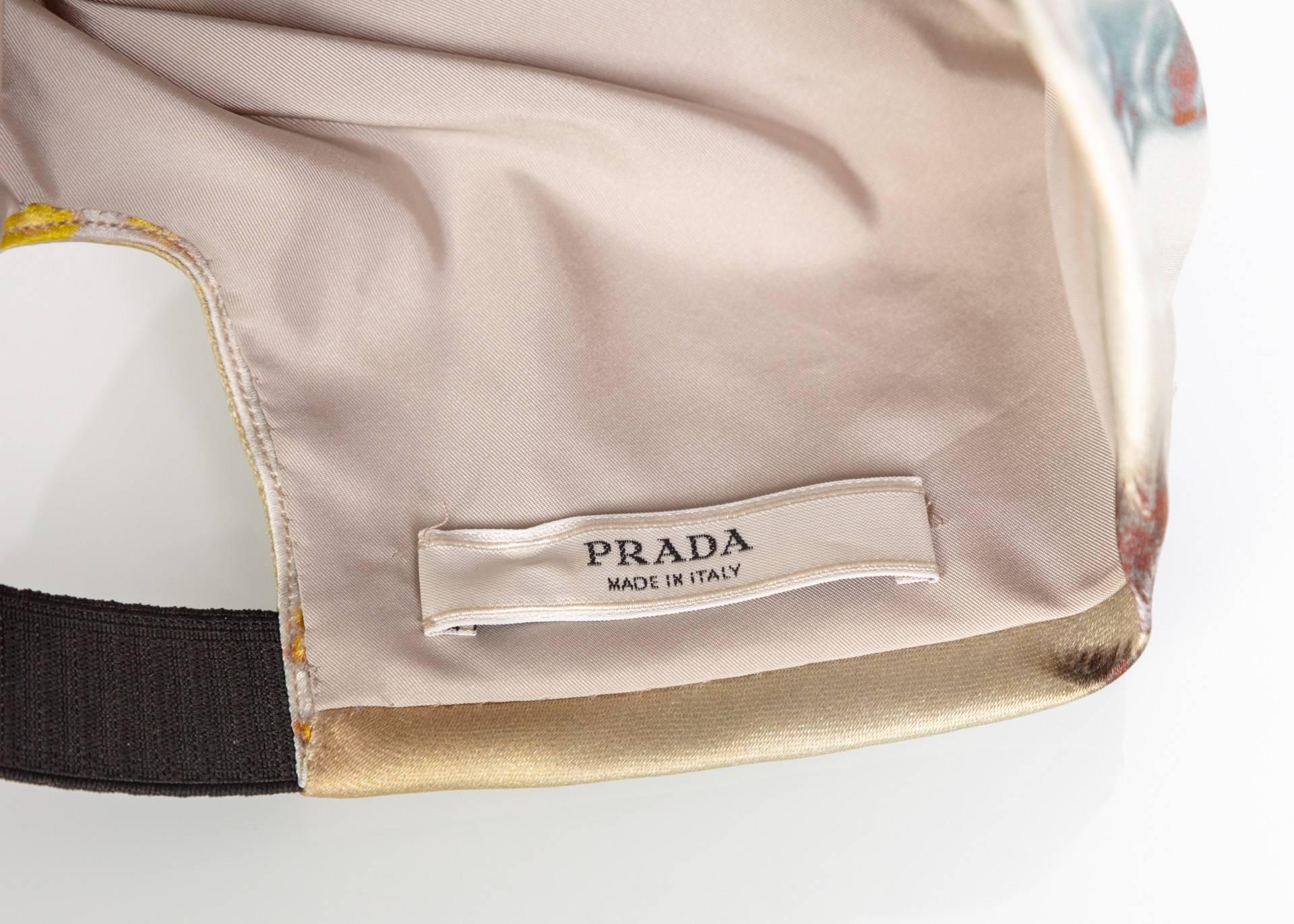 Prada Silk Printed Limited Edition Turban Hat, 2000s 1
