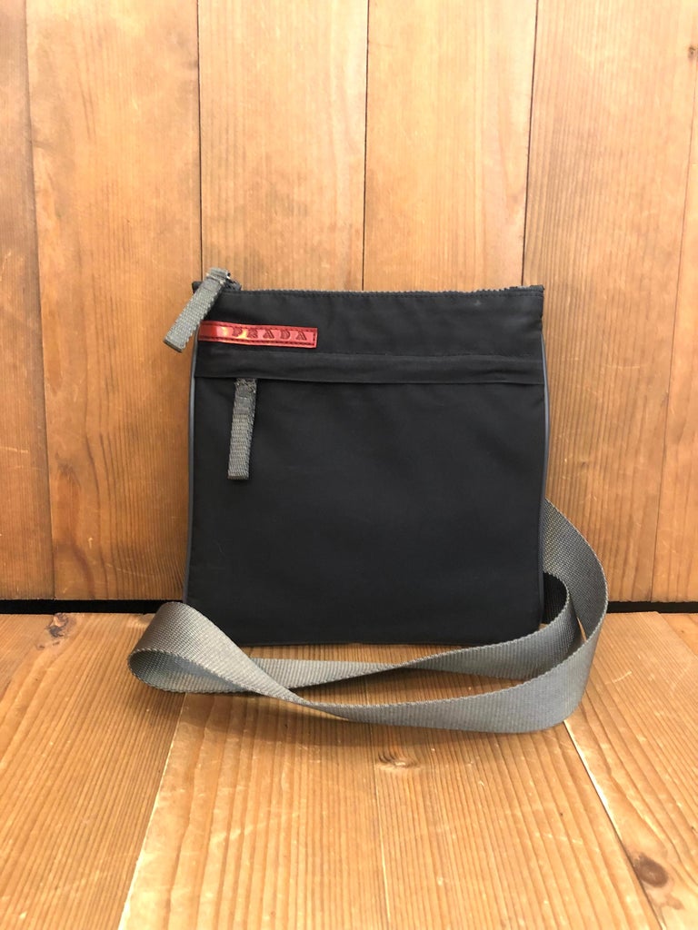 2000s PRADA Sport Line Black Tessuto Mini Crossbody Bag Unisex at