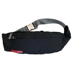 Vintage PRADA Sports Line Polyester Bum Bag Belt Bag Black