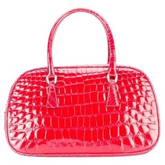 2000s Prada Vintage red crocodile leather bag