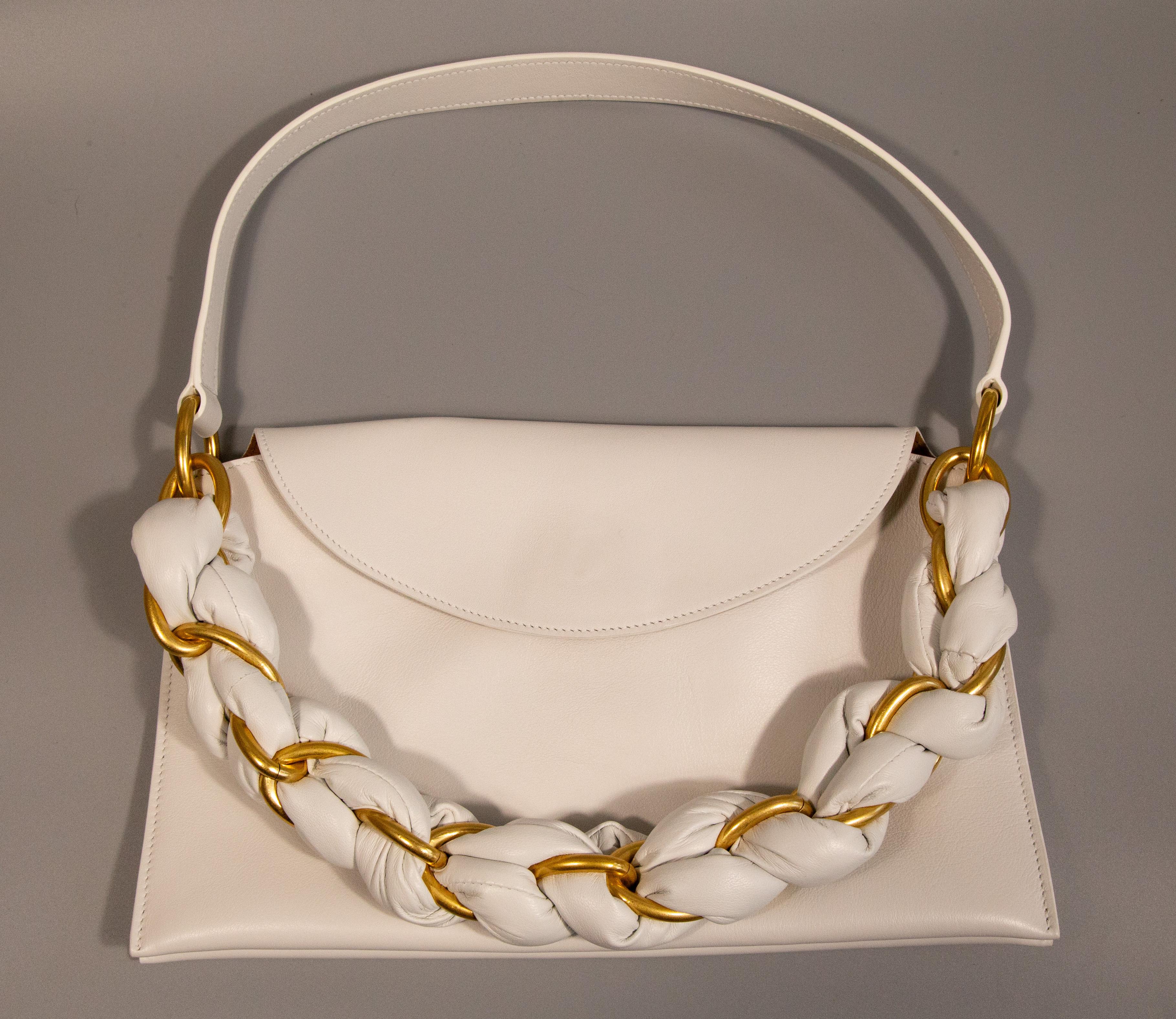 2000s Proenza Schouler White Leather Shoulder Bag In New Condition For Sale In Arnhem, NL