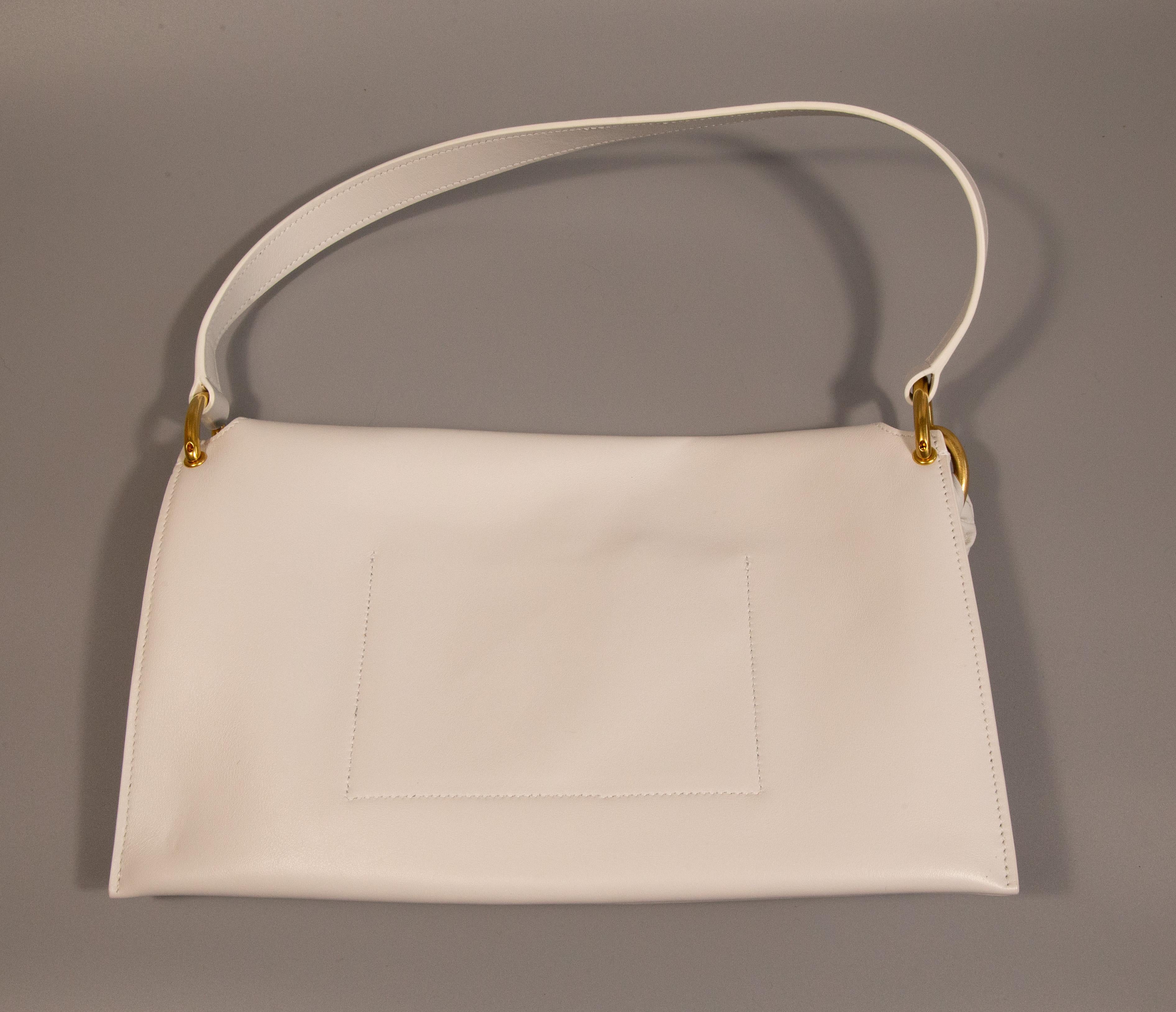 2000s Proenza Schouler White Leather Shoulder Bag For Sale 1