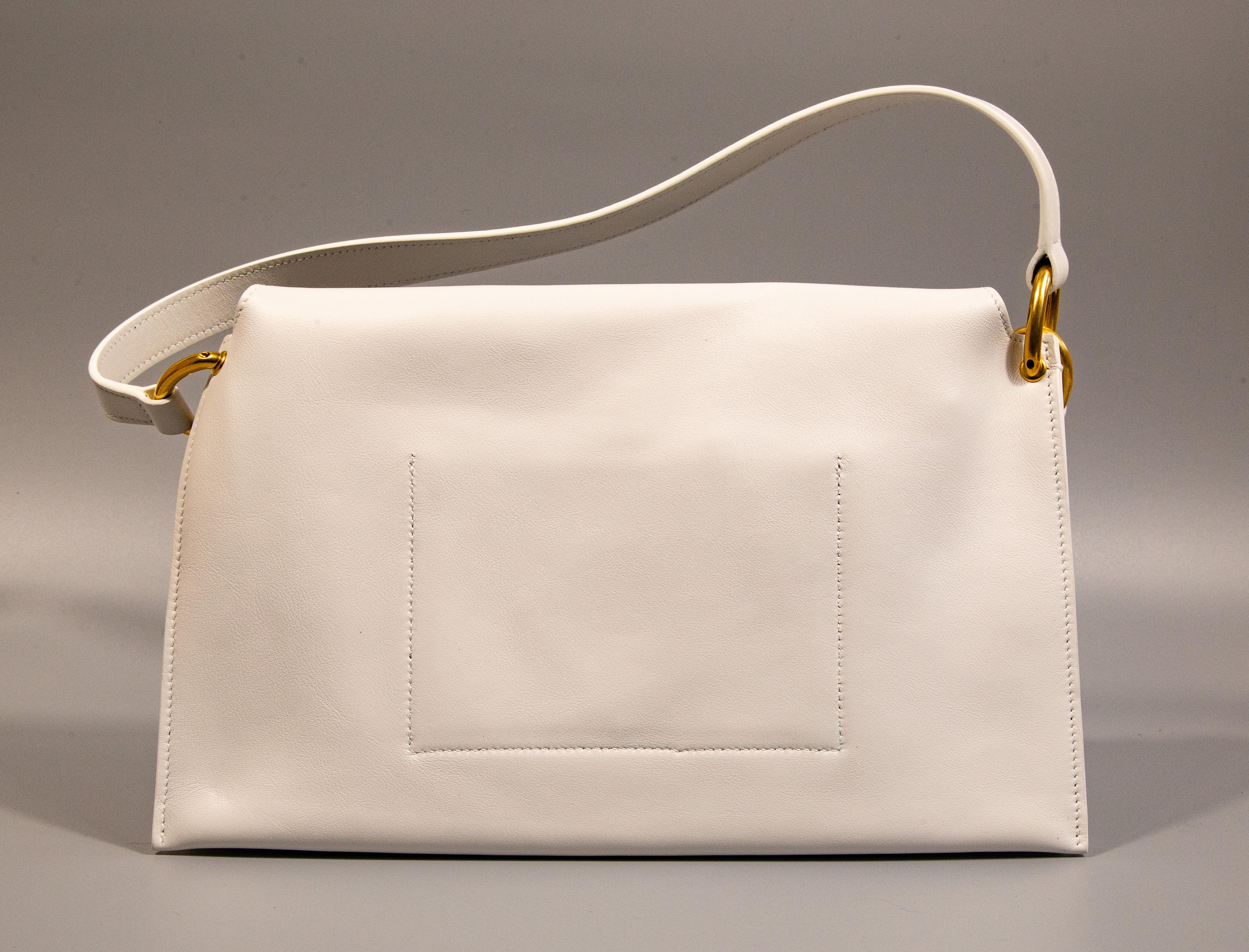 2000s Proenza Schouler White Leather Shoulder Bag For Sale 4
