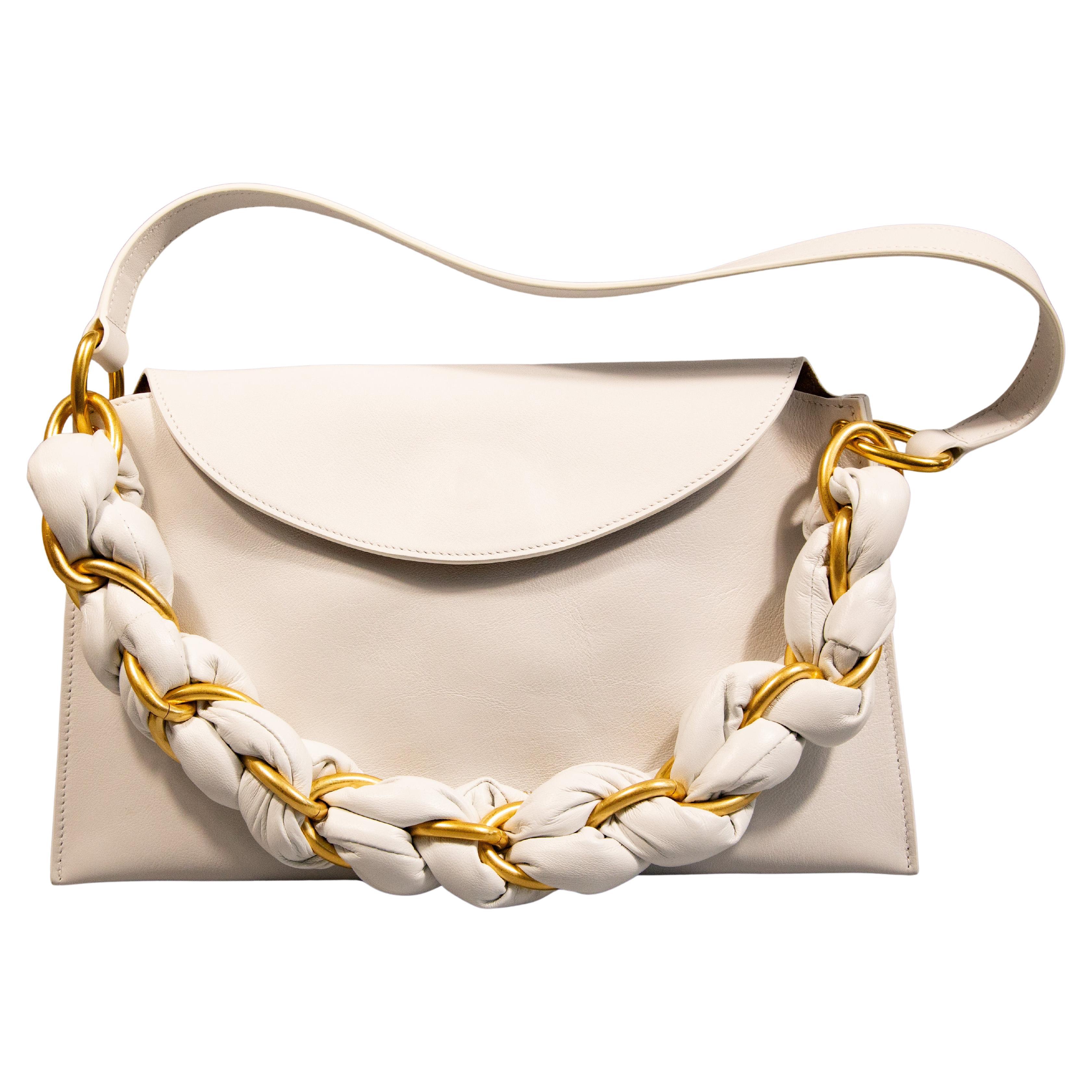 2000s Proenza Schouler White Leather Shoulder Bag For Sale