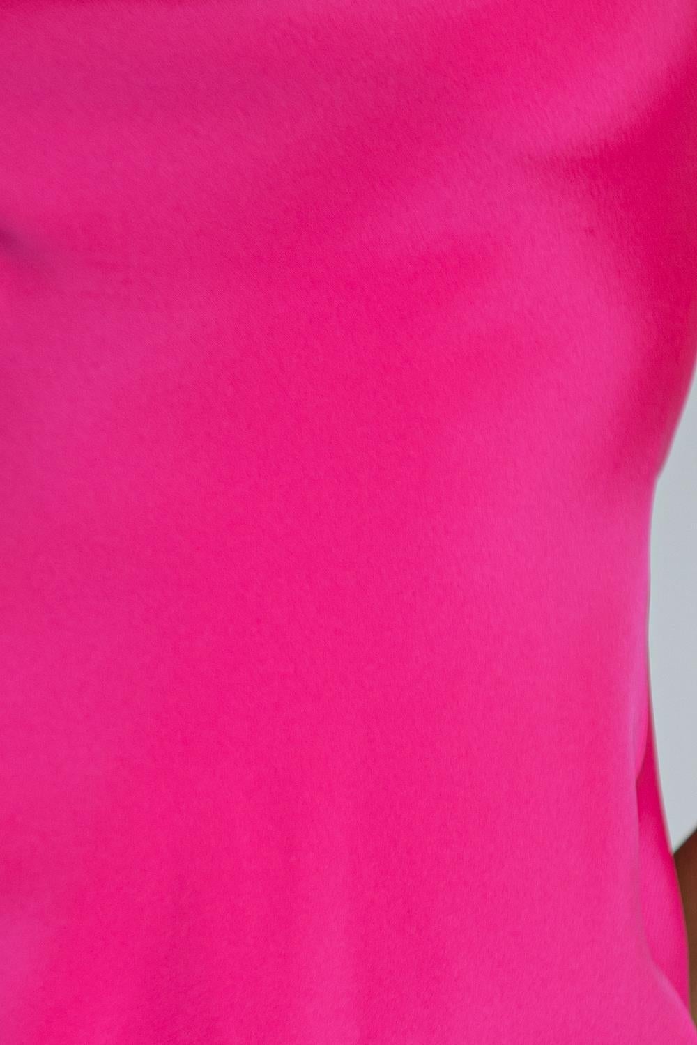 2000S Ralph Lauren Neon Pink Silk Faille Bias Cut Gown For Sale 2