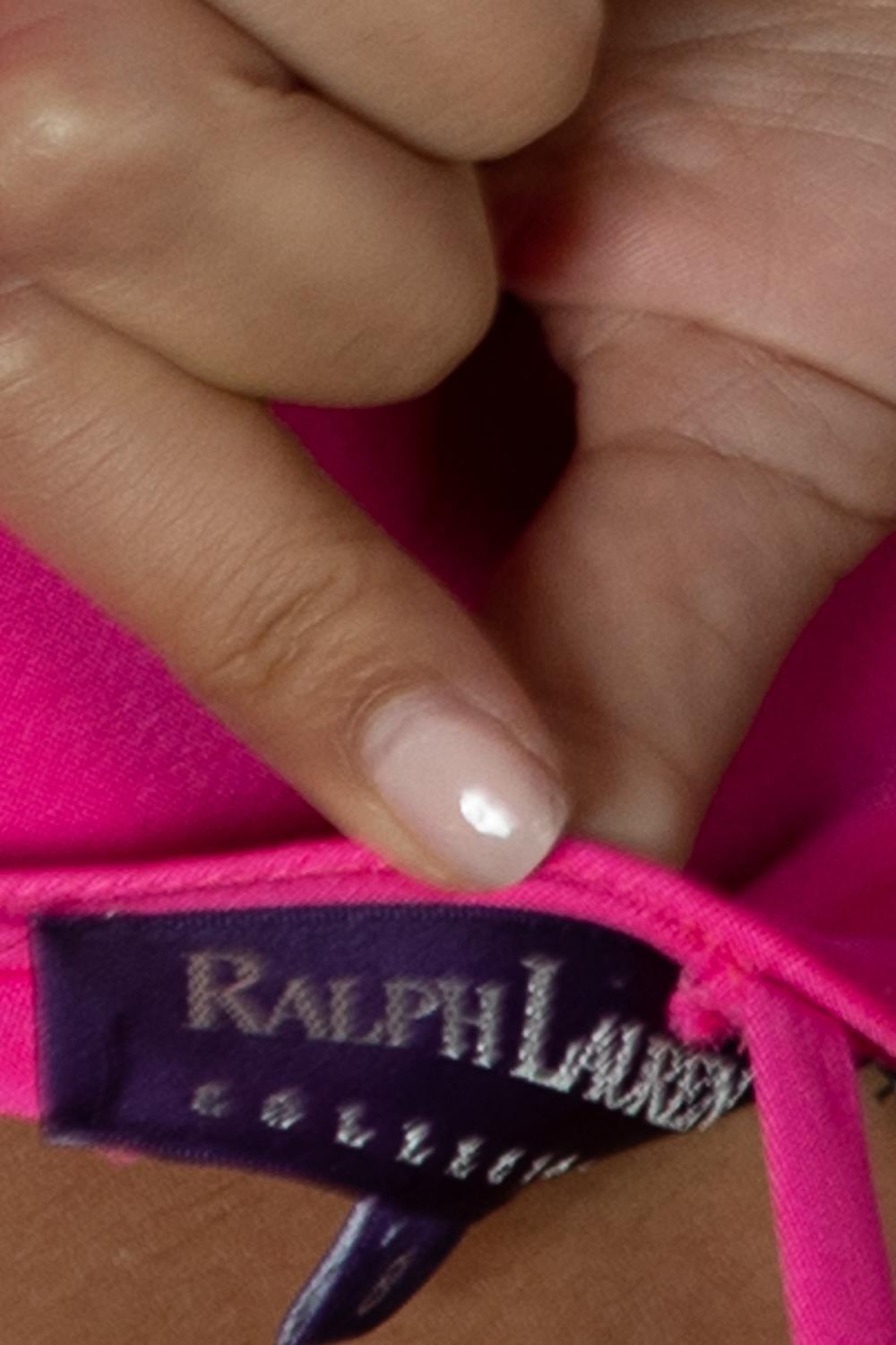 2000S Ralph Lauren Neon Pink Silk Faille Bias Cut Gown For Sale 3