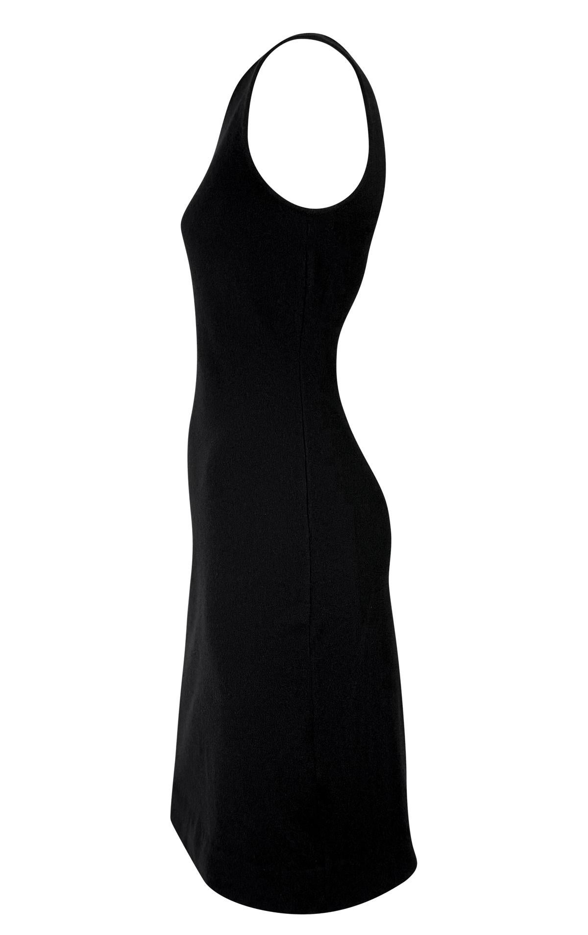 Nero Ralph Lauren Purple Label anni 2000 - Vestito da cocktail asimmetrico in maglia nera con Bodycon in vendita
