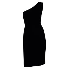 Vestido de cóctel asimétrico de punto negro Ralph Lauren Purple Label de los años 2000