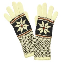 Ralph Lauren - Gants longs en laine flocon de neige des années 2000
