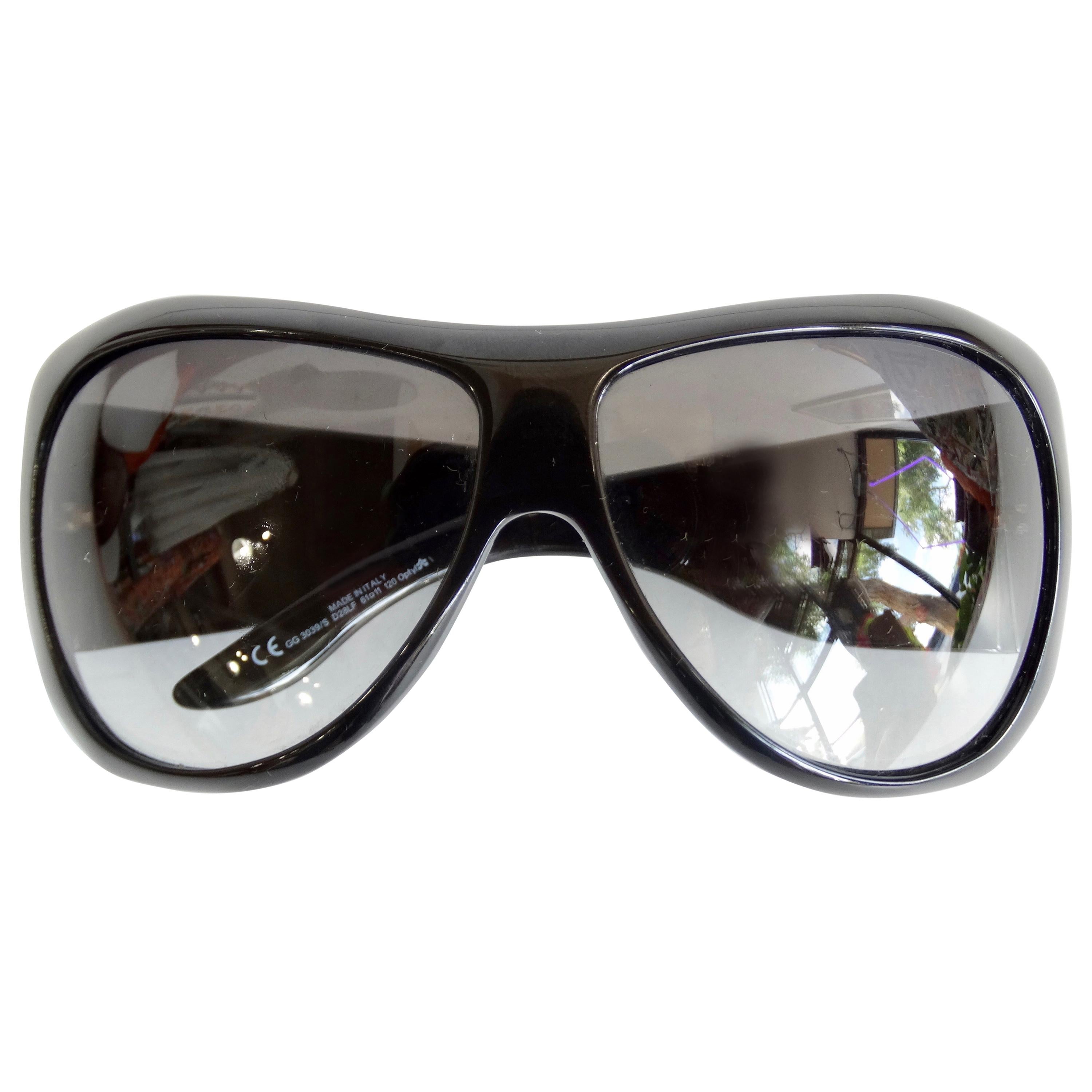Gucci 2000s Studded Shield Sunglasses at 1stDibs