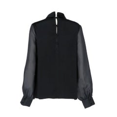 2000s Red Valentino Vintage black silk satin blouse