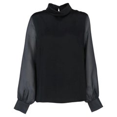 2000s Red Valentino Vintage black silk satin blouse